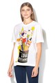 Love Moschino Tricou cu imprimeu grafic si decolteu la baza gatului Femei