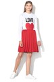 Love Moschino Разкроена плисирана рокля с лого Жени