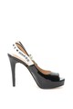 GUESS Sandale stiletto de piele ecologica cu aspect lacuit si detaliu logo Femei