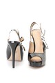 GUESS Sandale stiletto de piele ecologica cu aspect lacuit si detaliu logo Femei