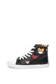 Love Moschino Magas szárú műbőr sneakers cipő foltrátétekkel női