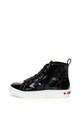 Love Moschino Pantofi sport hi-top din piele lacuita ecologica Femei