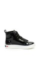 Love Moschino Pantofi sport hi-top din piele lacuita ecologica Femei