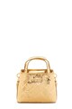 Love Moschino Метализирана чанта с релефно лого Жени