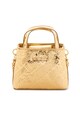 Love Moschino Метализирана чанта с релефно лого Жени