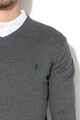 U.S. Polo Assn. Фино плетен пуловер с шпиц деколте Мъже