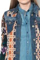 DESIGUAL Cardigan cu model etnic si garnituri de denim Sonja Femei