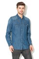 Funky Buddha Camasa de denim cu buzunare aplicate Barbati