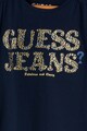 GUESS JEANS Szövegmintás póló logóval Lány