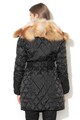 Silvian Heach Collection Damius pihével bélelt kabát rókaszőr gallérral női