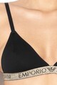 Emporio Armani Underwear Sutien cu cupe triunghiulare si banda cu logo stralucitor Femei