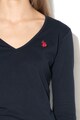 U.S. Polo Assn. Bluza cu decolteu in V si detaliu logo brodat Femei