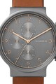 Skagen Ancher chrono karóra bőrszíjjal férfi