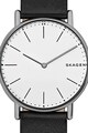 Skagen Ceas cu o curea de piele Signatur Barbati