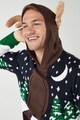 NEXT Karácsonyi mintás finomkötött kapucnis pulóver férfi