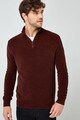 NEXT Texturált pulóver cipzáros gallérral férfi