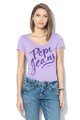 Pepe Jeans London Tricou cu imprimeu logo Andrea Femei