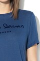 Pepe Jeans London Tricou din amestec de in, cu imprimeu logo Victoria Femei