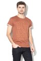 Pepe Jeans London Tricou regular fit cu imprimeu text si logo Teak Barbati