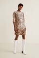 Mango Rochie dreapta cu animal print Leopold Femei