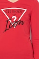 GUESS JEANS Блуза с лого, Червен/Бял, L Жени