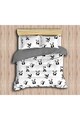 EnLora Home Lenjerie de pat Panda  65%bumbac/35% poliester, 200x220 cm, negru/alb Femei