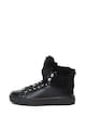 Pollini Pantofi sport high top,de piele ecologica cu garnituri de blana naturala Femei