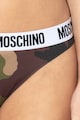 Moschino Chiloti tanga cu model si banda elastica logo, in talie Femei