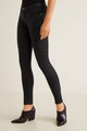 Mango Belle skinny fit farmernadrág fényes bevonattal női