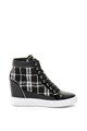 GUESS Rejtett telitalpú sneakers cipő tweedbetétekkel női