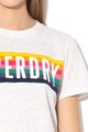 SUPERDRY Logós póló kötött részlettel női