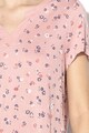 Esprit Bluza cu model floral si decupaj in V Femei