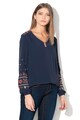 Pepe Jeans London Bluza cu decolteu in V si broderie Anubis Femei