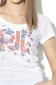 Pepe Jeans London Tricou cu imprimeu logo si floral Doreen Femei