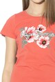 Pepe Jeans London Tricou cu imprimeu logo si floral Kaia Femei