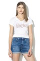 Pepe Jeans London Tricou cu decolteu in V si imprimeu logo Liz Femei