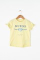 GUESS JEANS Tricou cu imprimeu logo si terminatie asimetrica Fete