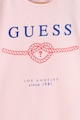 GUESS JEANS Tricou cu imprimeu logo si terminatie asimetrica Fete