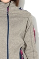 Geographical Norway Tebelle cipzáras pulóver hímzett logóval, melange szürke női