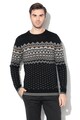 BLEND Grafikai mintás gyapjútartalmú pulóver férfi