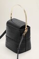 Mango Geanta crossbody de piele ecologica cu model crocodil Kubic Femei