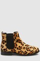 NEXT Ghete Chelsea de piele cu par scurt, cu animal print Femei