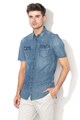 GUESS JEANS Camasa slim fit din amestec de lyocell, cu maneci scurte Barbati