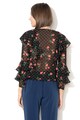 GUESS JEANS Bluza cu model floral si detalii cu volane Femei