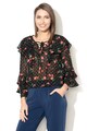 GUESS JEANS Bluza cu model floral si detalii cu volane Femei