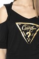 GUESS JEANS Bluza cu decupaj pe umeri si imprimeu logo Femei