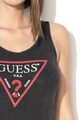 GUESS JEANS Рипсен топ с изрязан гръб и лого Жени