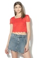 GUESS JEANS Crop fazonú csipkefelső női