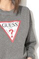 GUESS JEANS Bluza sport cu imprimeu logo si terminatie asimetrica Femei