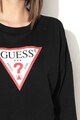 GUESS JEANS Bluza sport cu imprimeu logo si terminatie asimetrica Femei